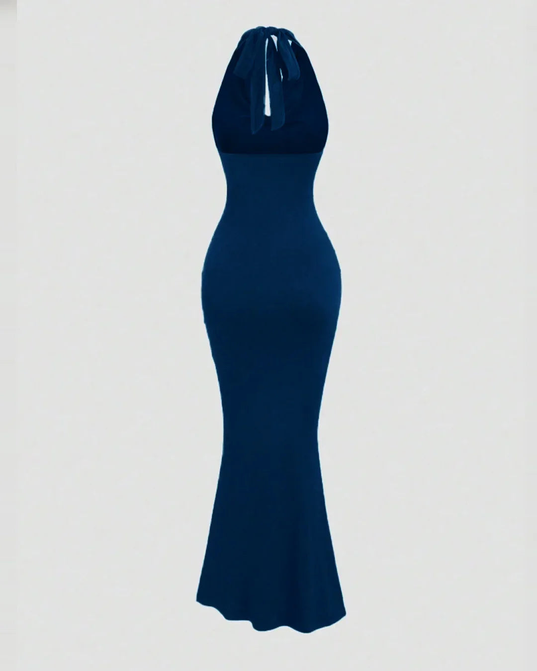blue bodycon halter dress Bodycon Party Wear Maxi Dress in Navy Blue
