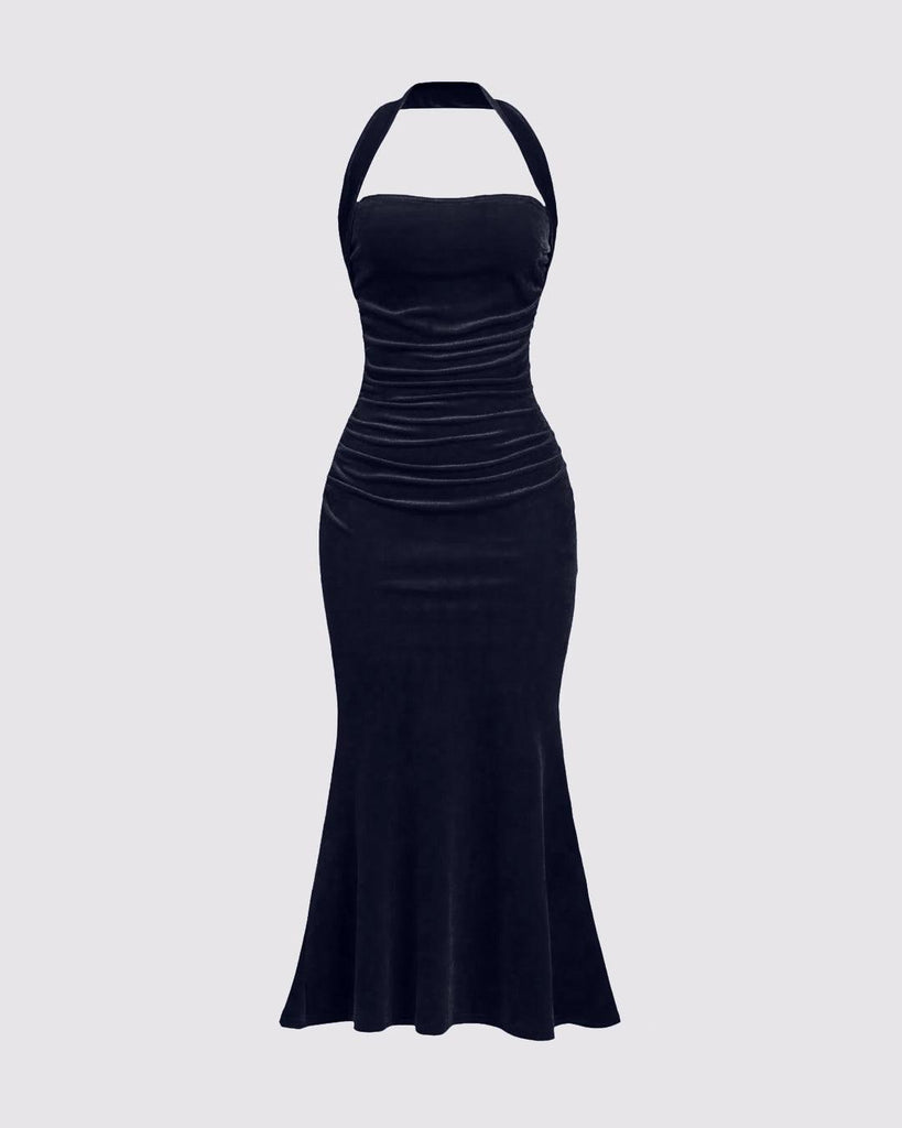 Navy Blue Backless Bodycon Dress - Littlebox India Navy Blue Backless Bodycon Dress - Littlebox India