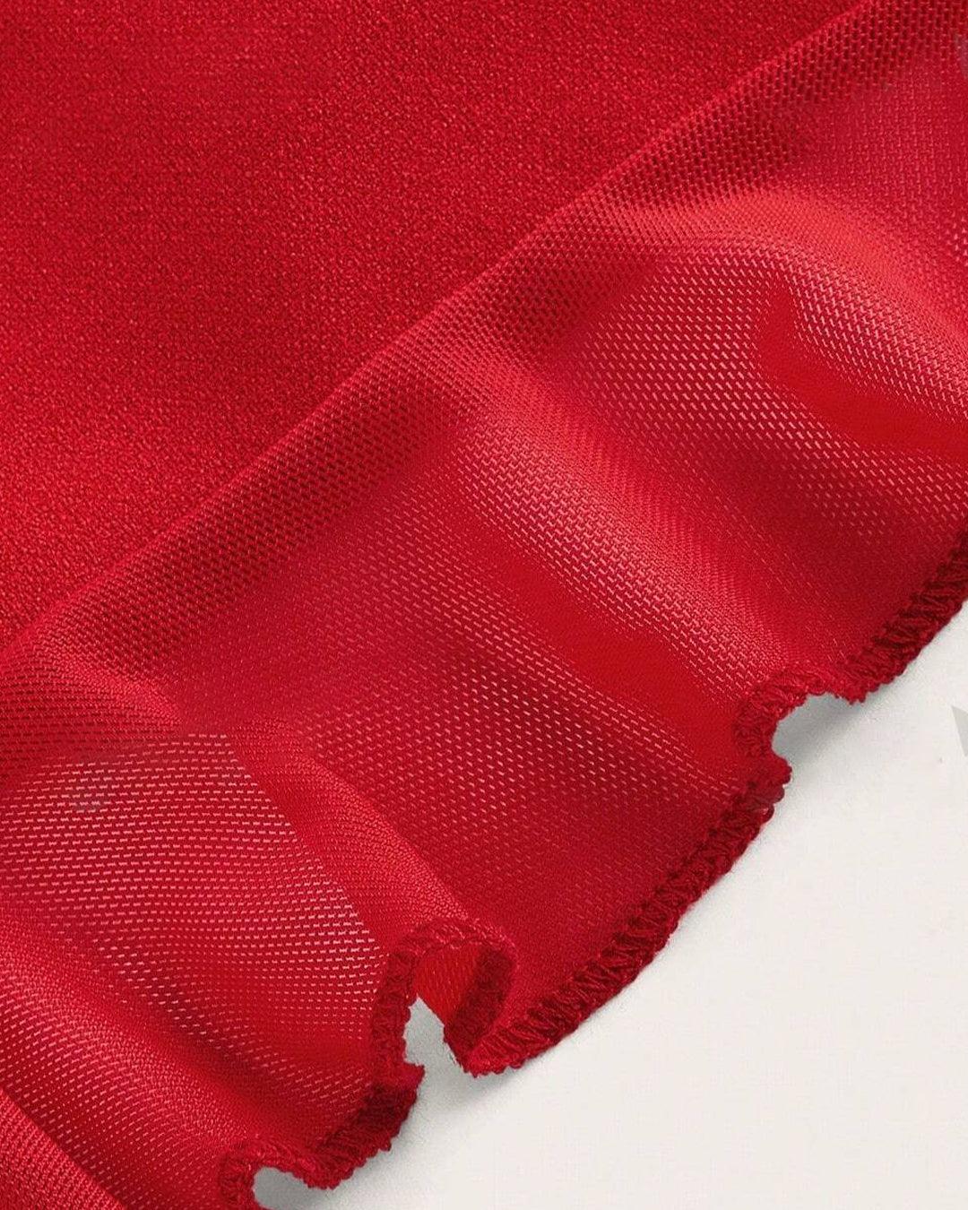 Same Ruffle Hem Red Mini Halter Neck Ruffle Red Mini Dress - Littlebox India