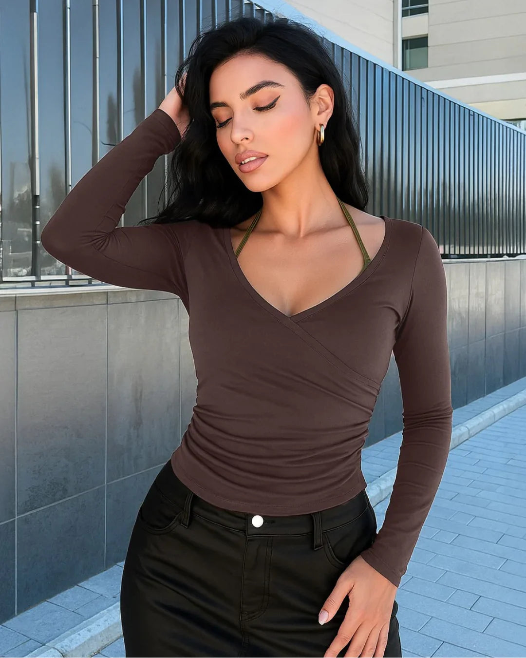 Halter Neck Long Sleeve Top - Littlebox India