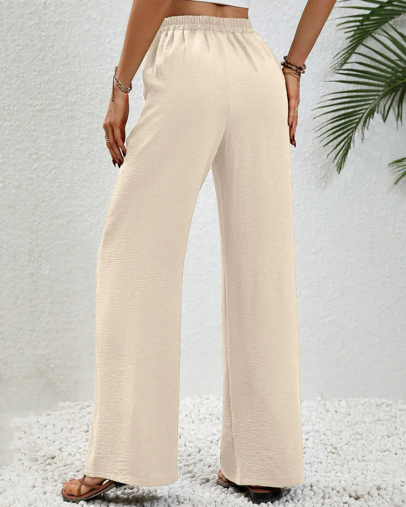 High-Rise Drawstring Wide Leg Pants – Littlebox India