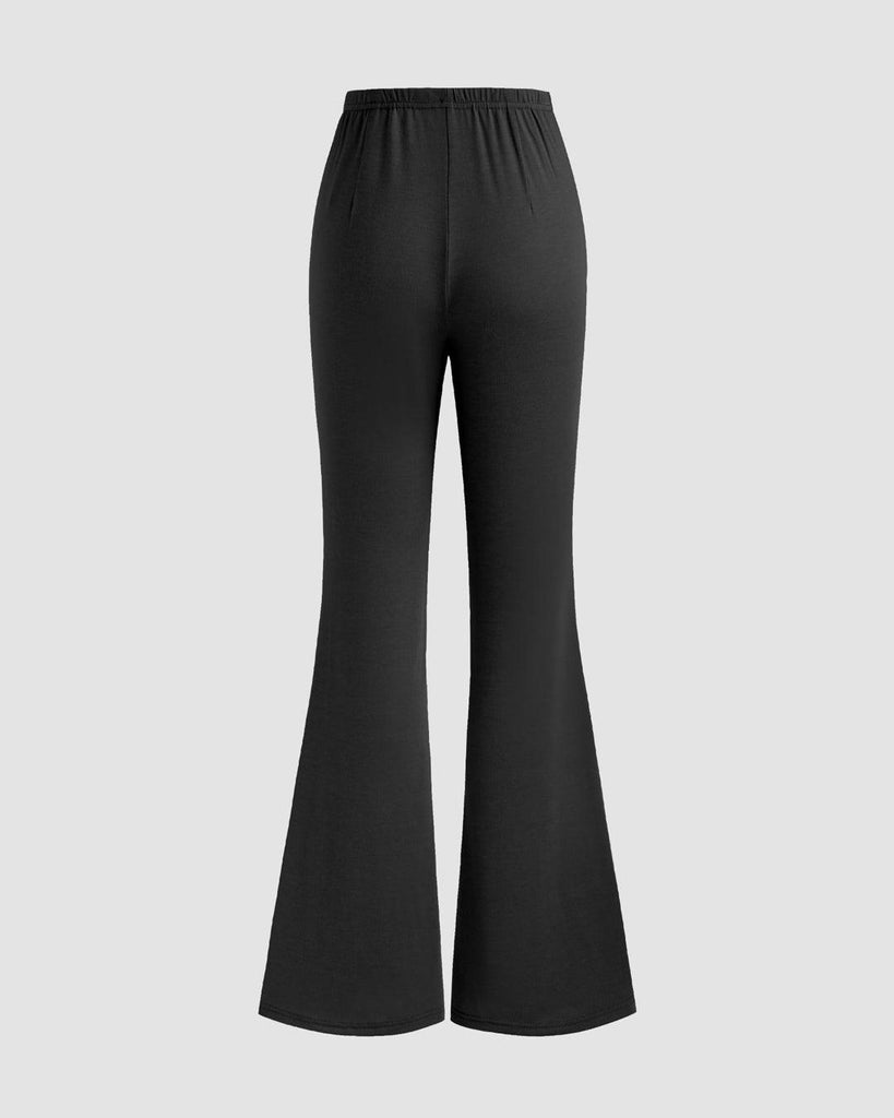 High-Rise Flared Trousers in Black - Littlebox India