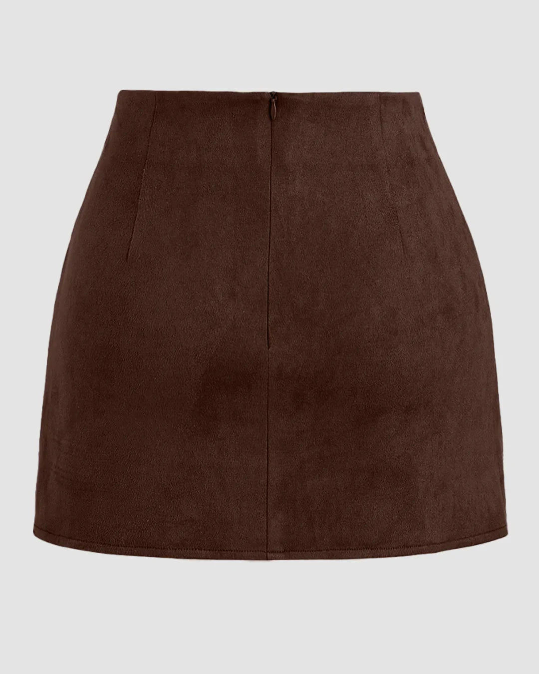 High-Waist Draped Wrap Mini Skirt in Brown - Littlebox India