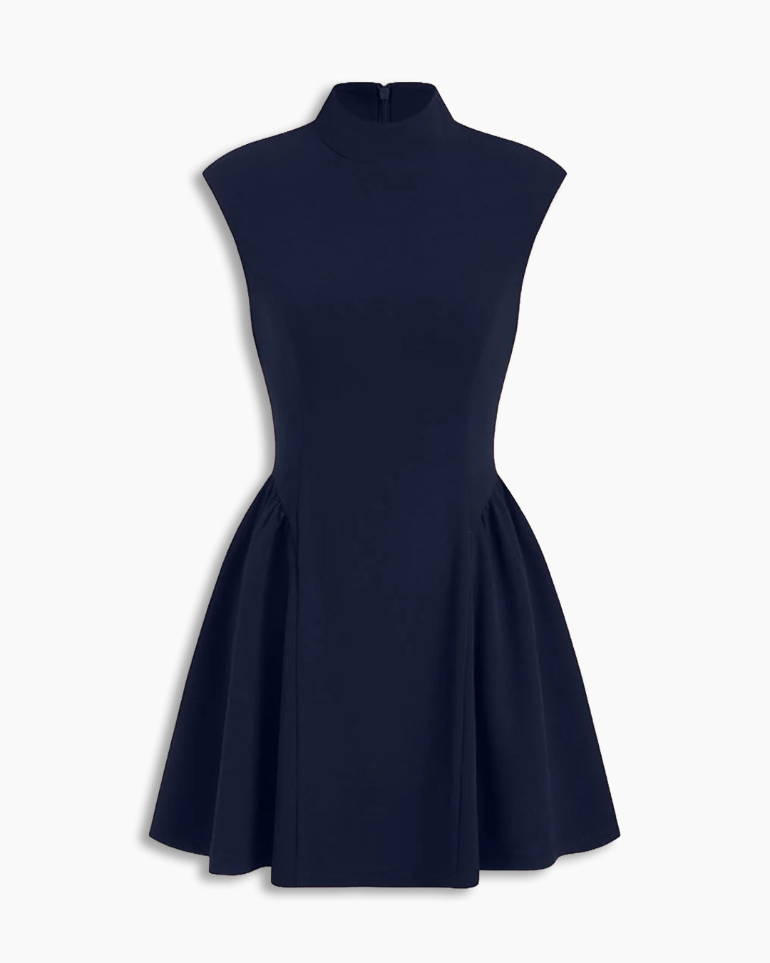 high neck fit and flare dress A-Line Sleeveless Mini in Dark Navy Blue- Littlebox India Size:US 42 the Garden of Eden Go Live: 10-17-2024