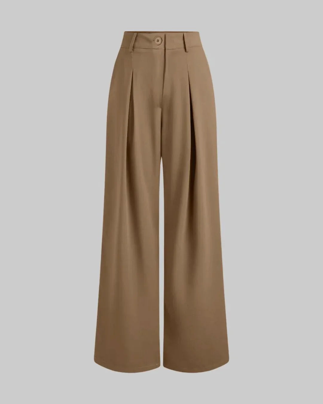 New Nostalgia Pleated Wide Leg Tailored Pants In Cappucino