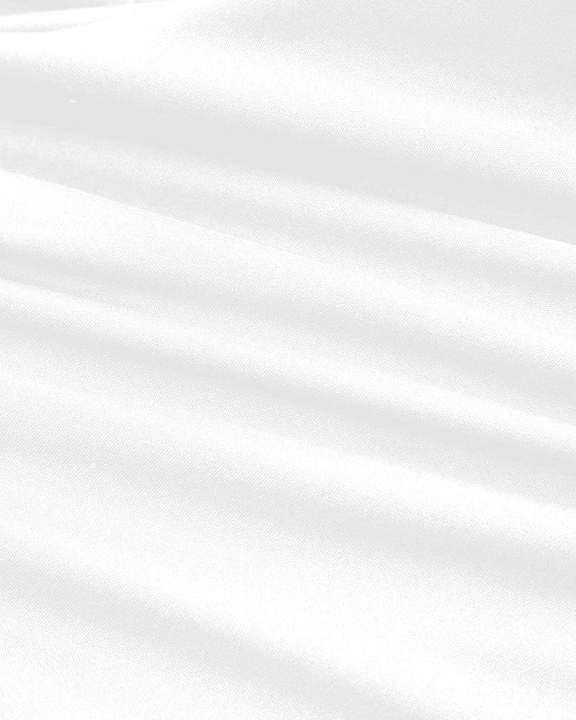 White square-neck sleeveless mini dress with ruched detailing close up view