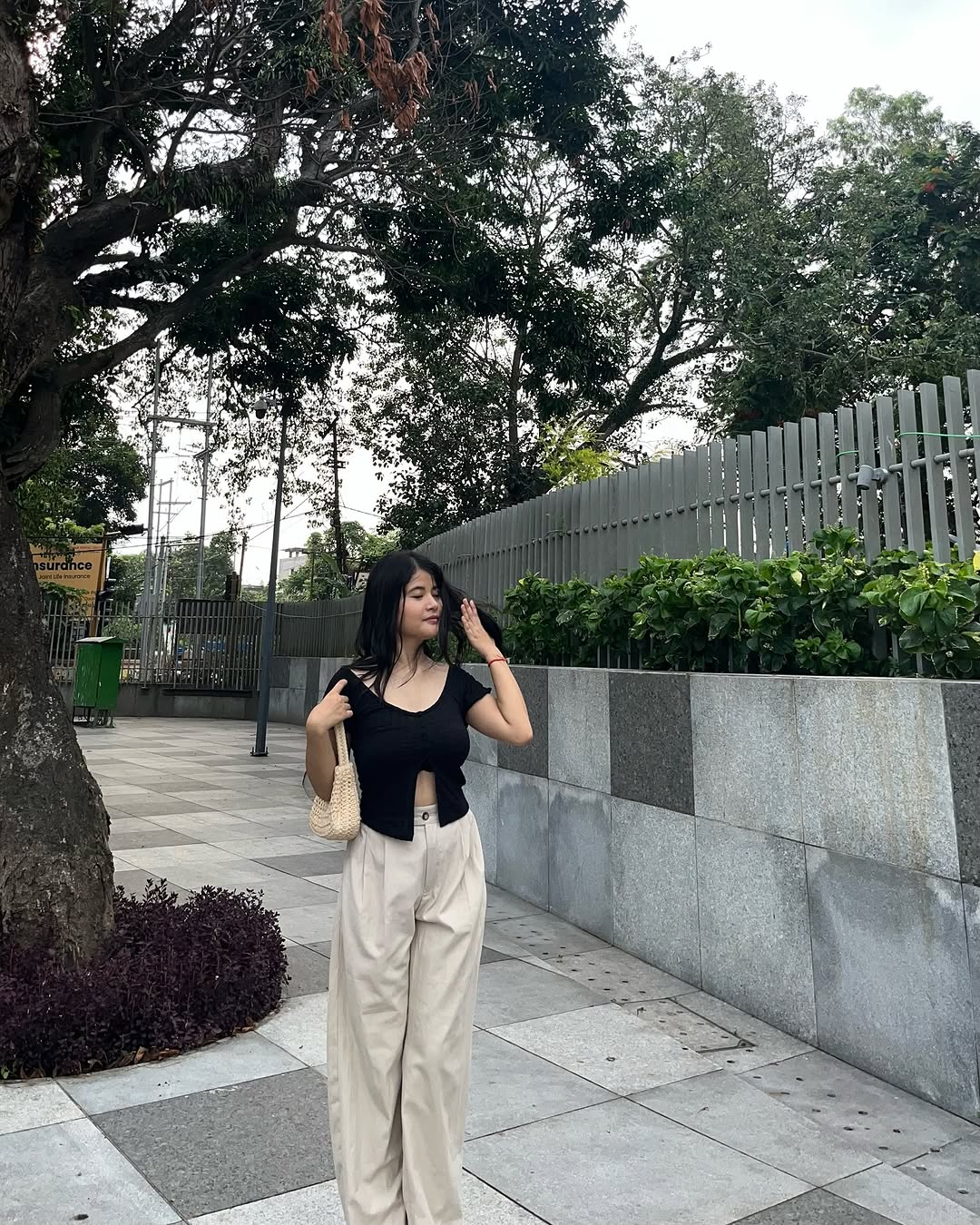 Customer photo 3 of Korean Style Trousers with Baggy Fit In Off-White