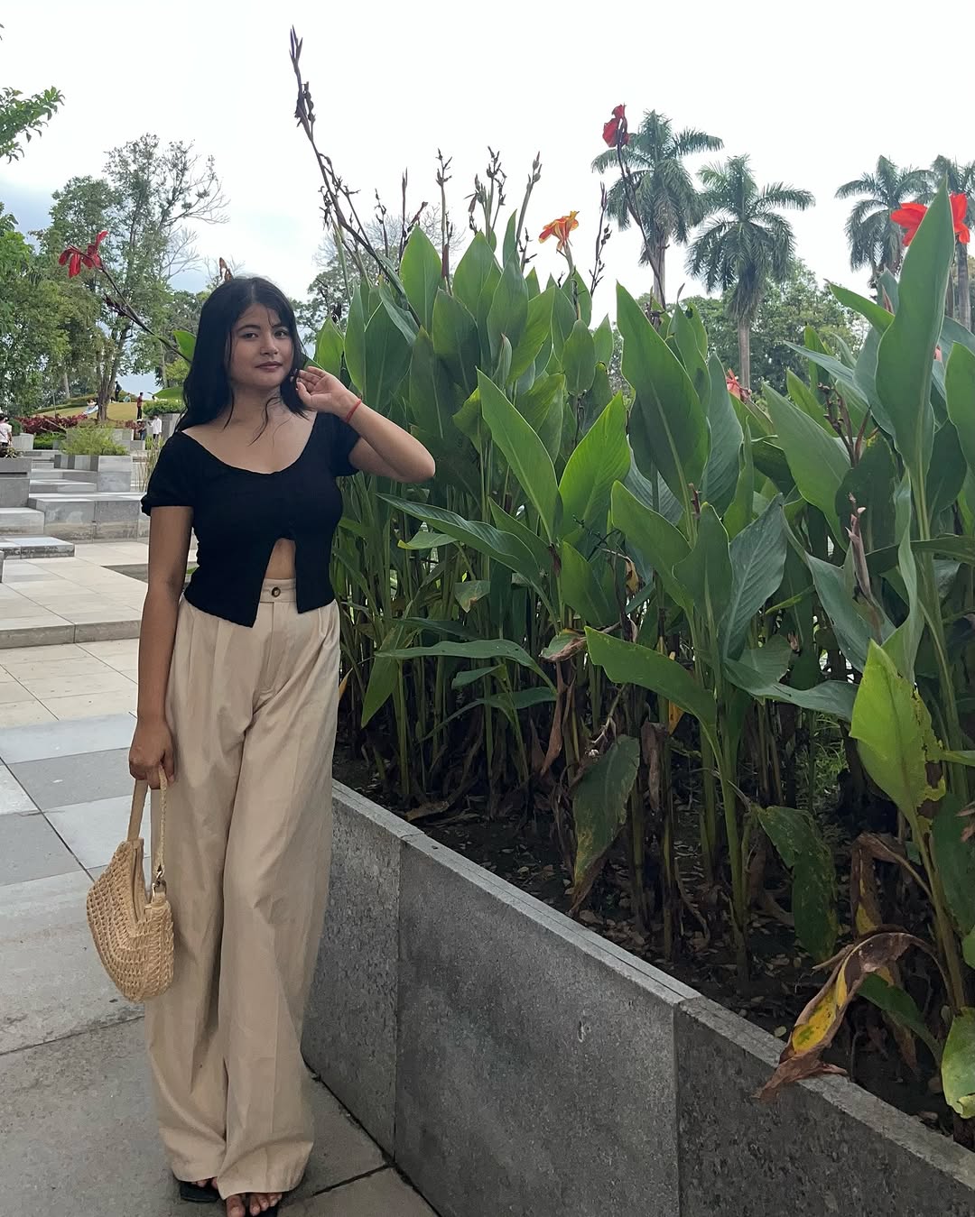 Customer photo 1 of Korean Style Trousers with Baggy Fit In Off-White