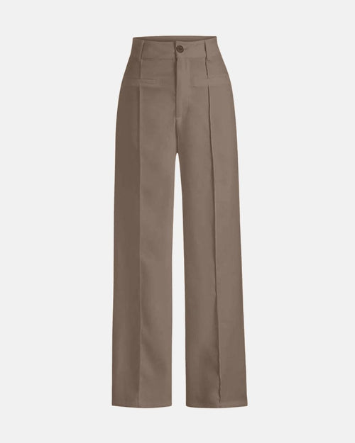Light Brown Premium Trousers Front View for Women | Littlebox India