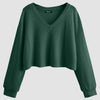 Lounge Relaxed Fit Long Sleeve Sweatshirt in Green Front View for Women | Littlebox India