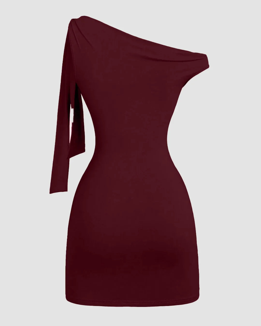 Maroon Asymmetrical Neck Bodycon Mini Dress Littlebox India Maroon Asymmetrical Neck Bodycon Mini Dress Littlebox India