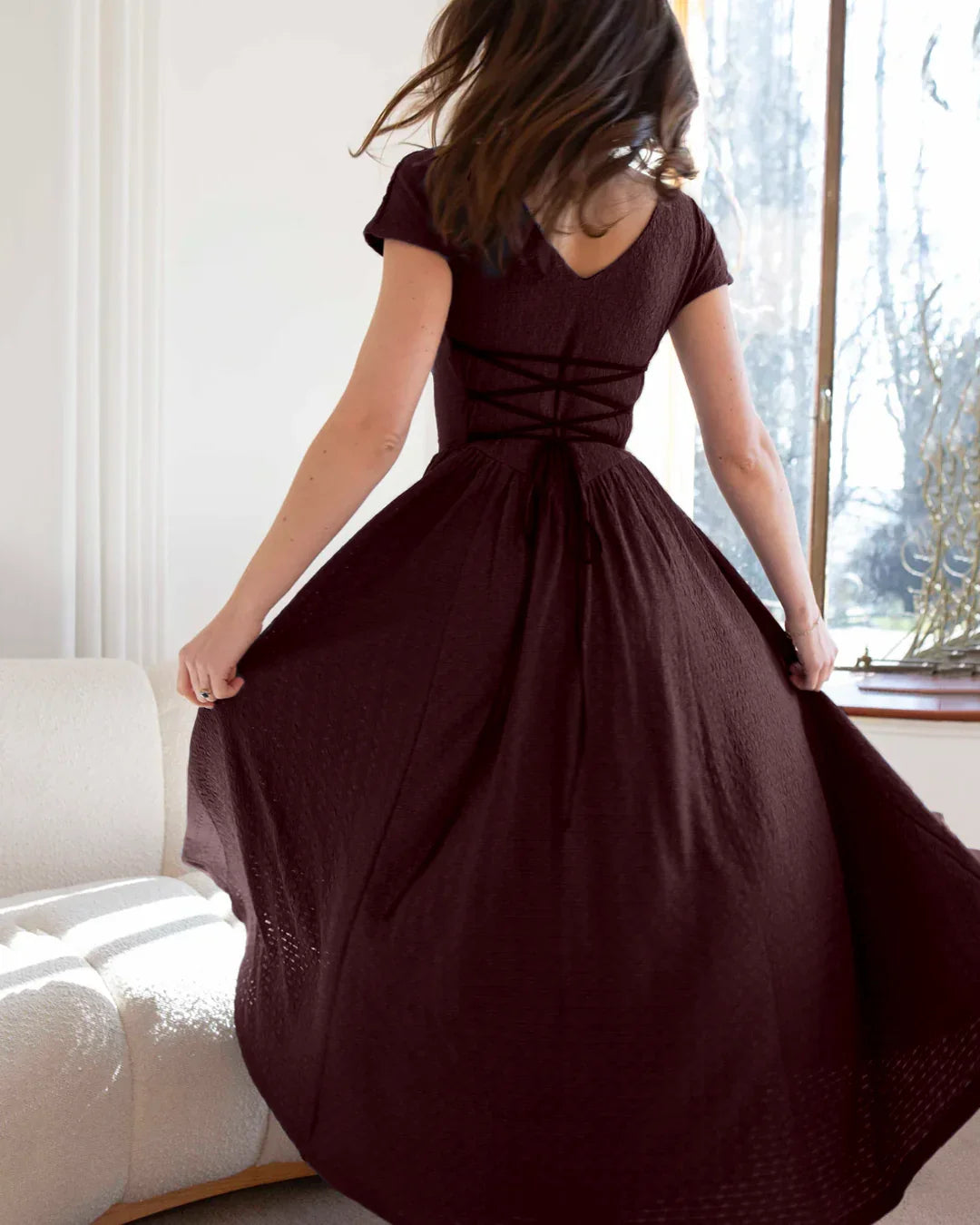 Maroon Cap Sleeve Fit and Flare Midi Dress - Littlebox India Maroon Cap Sleeve Fit and Flare Midi Dress - Littlebox India