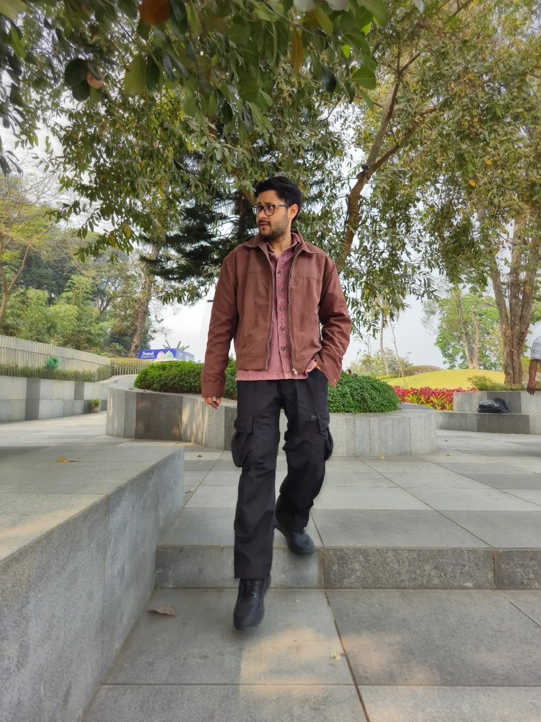 Customer photo 2 of Men Brown Button Down Full Sleeve Jacket