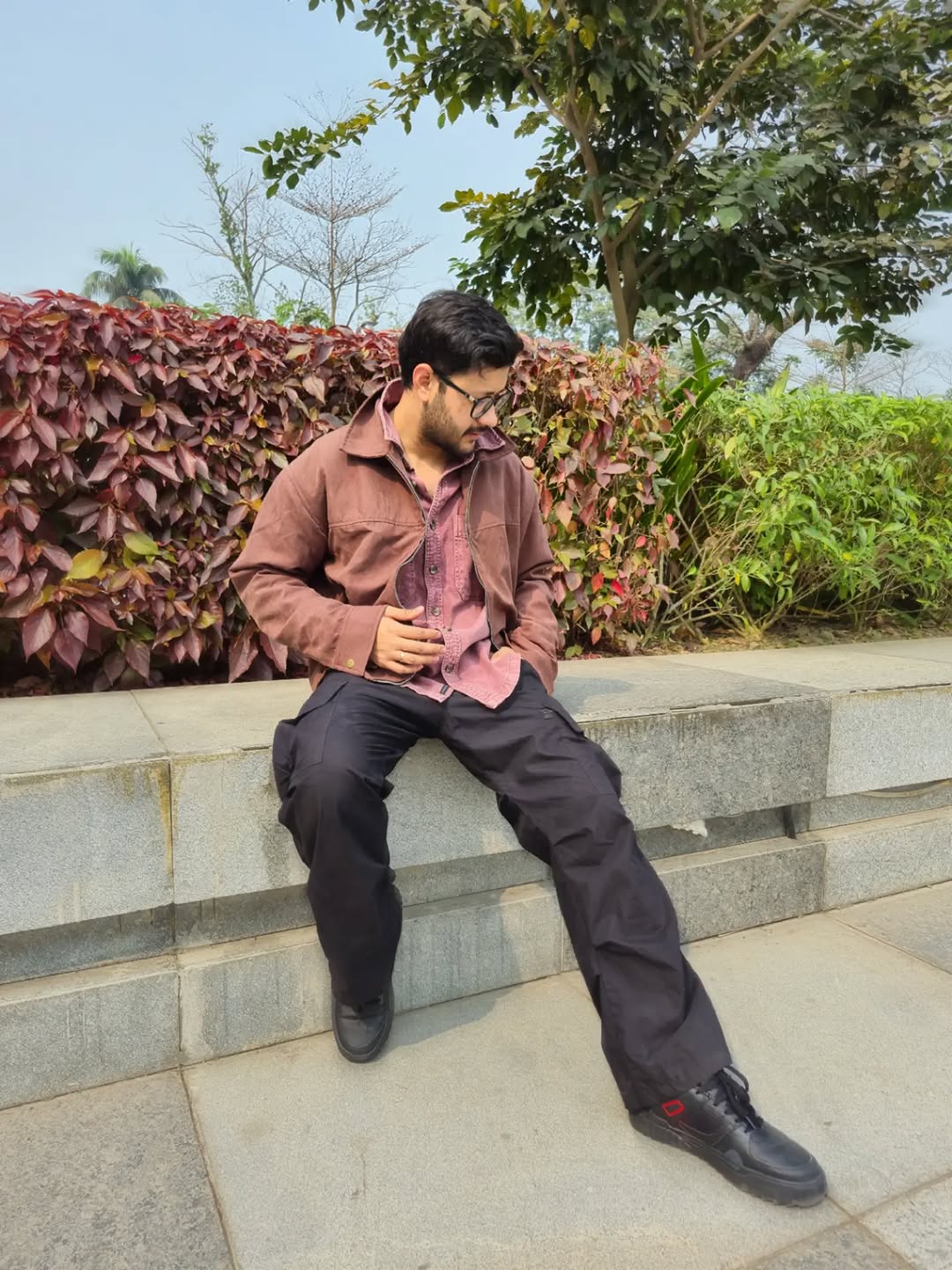 Customer photo 1 of Men Brown Button Down Full Sleeve Jacket