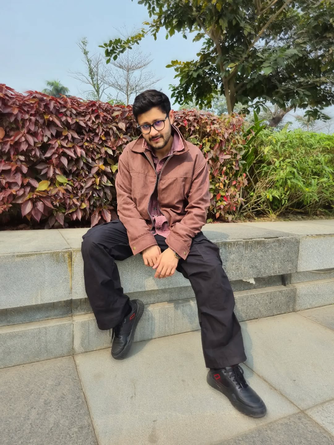Customer photo 3 of Men Brown Button Down Full Sleeve Jacket