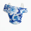 Mesh See-Through Off-Shoulder Floral Top Curve & Plus in Blue Front View for Women | Littlebox India