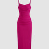 Ruched Pink midi dress 