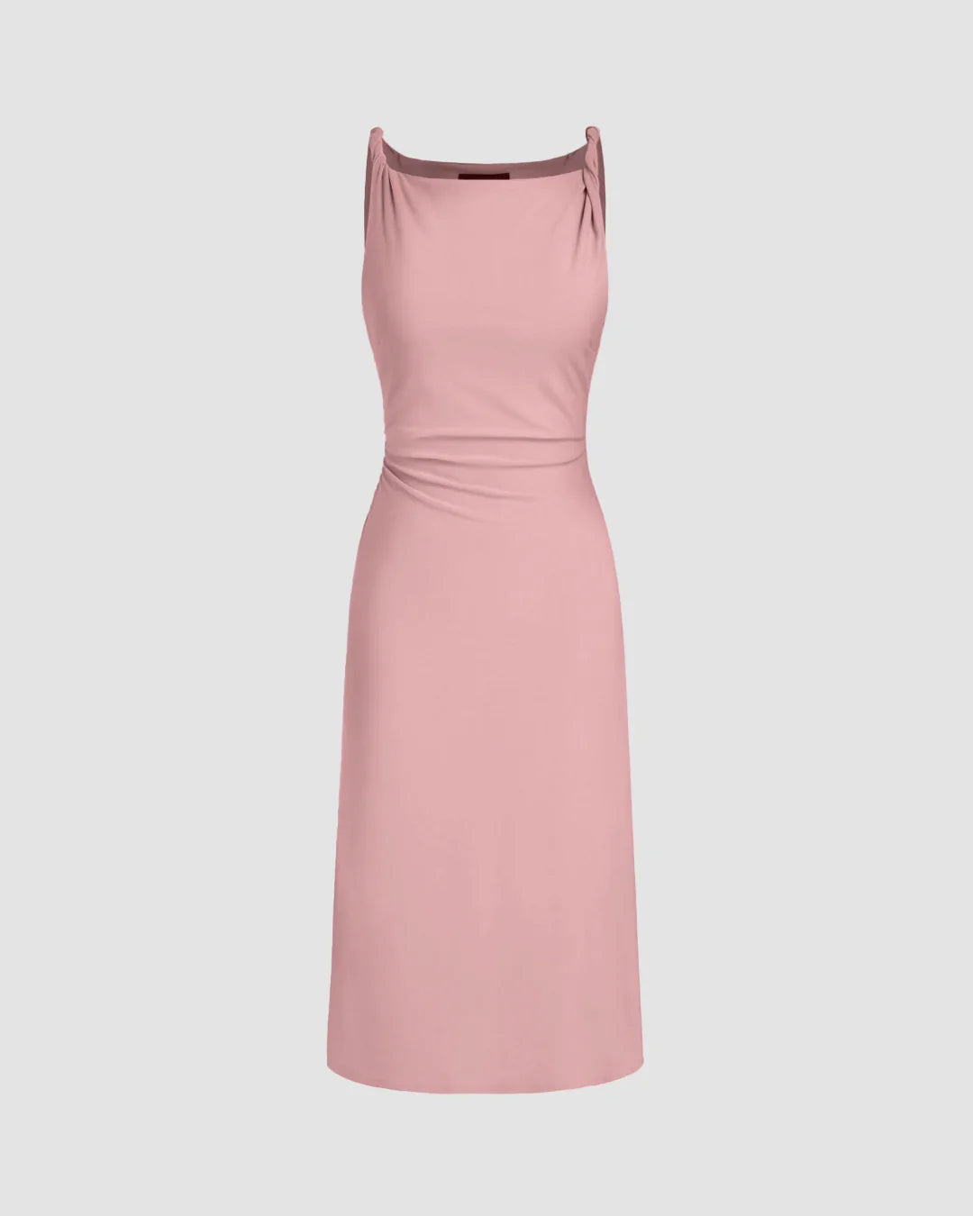 Minimal Cowl Neck Bodycon Dress in Dusty Pink Littlebox India