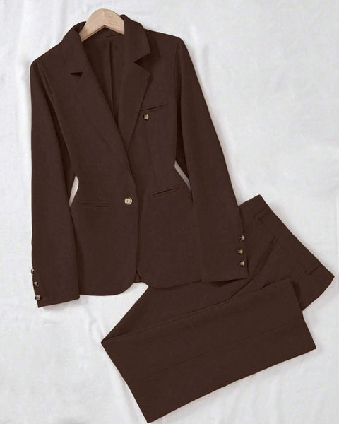 A stylish woman's suit and matching pants