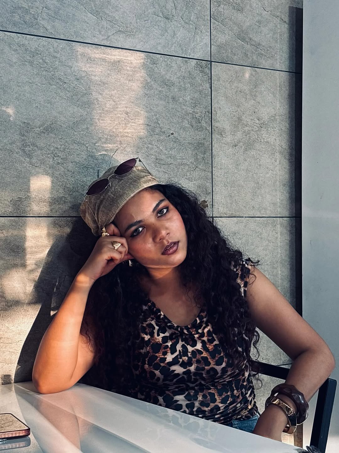 Customer photo 2 of Off-Shoulder Leopard Print Fitted Stylish Draped Design Top