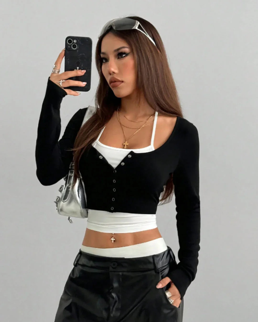 Black Off-Shoulder Ruched Crop Top - Littlebox India