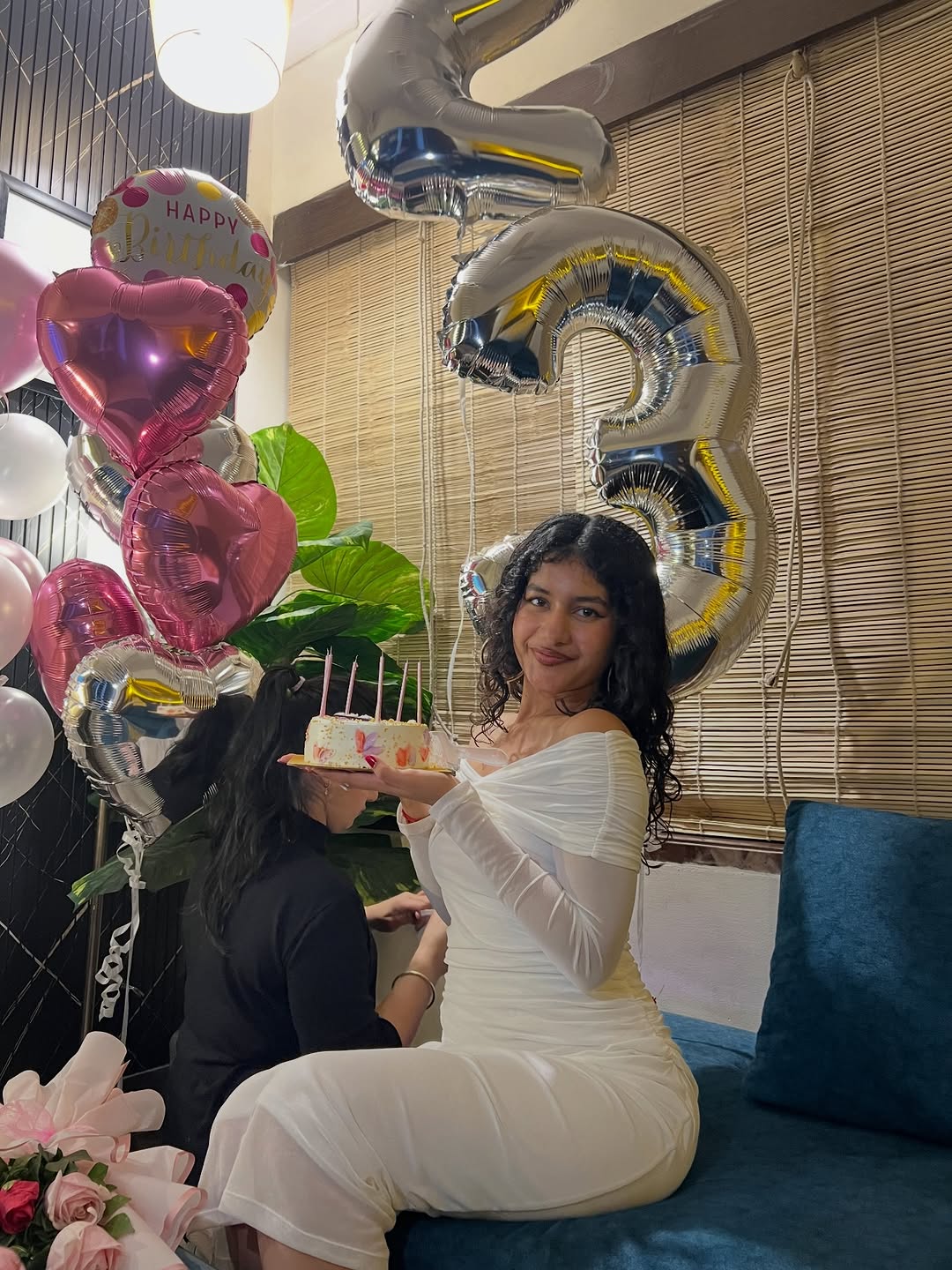 Customer photo 3 of Off Shoulder Mesh Ruched Fitted Dress With Long Sleeve