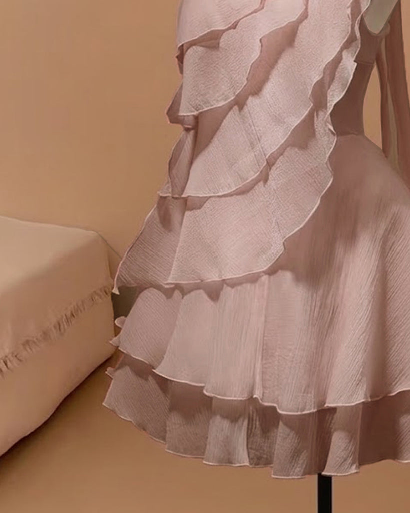 ワンピース Valentino Asymmetric Tiered Ruffle Dress Purple Ruffle Asymmetrical Dress – Littlebox India