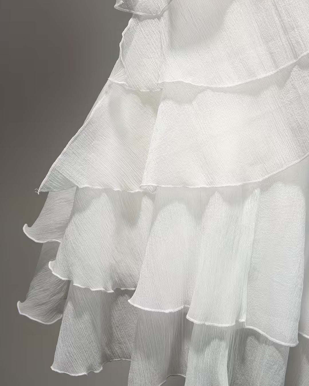asymmetrical chiffon dress White Ruffle Asymmetrical Dress – Littlebox India