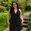 Collared Halter A-Line Mini Dress Curve and Plus in Classic Black