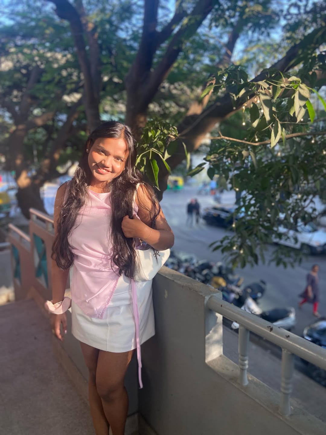 Customer photo 2 of Pink Asymmetrical Ruched Side Tie Sleeveless Top