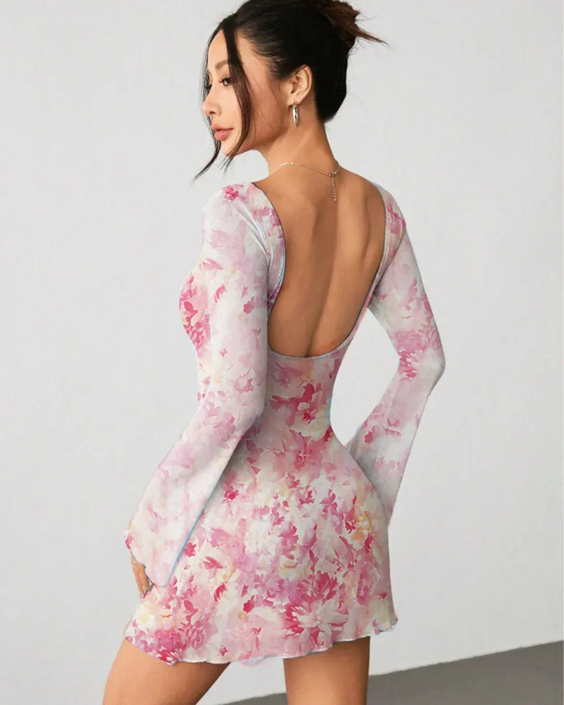 long sleeve mini bodycon dress Pink Floral Full Amoris by Ladivine Satin Slip Dress Burgundy US SIZE:22W