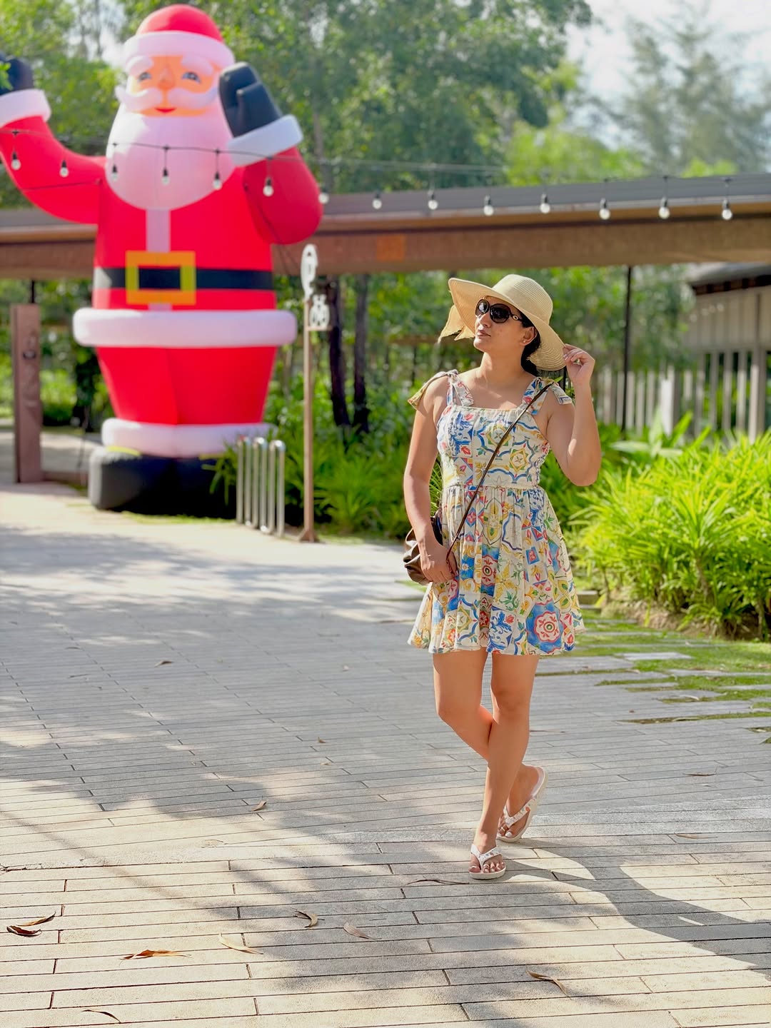 Customer photo 2 of Printed Tie-Up Strap Fit and Flare Mini Dress