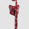 Front view of Red colour strapless wrap front tube top with floral print, fitted silhouette and tie detail