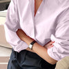 Relaxed Fit Baby Pink Collared Shirt with Drop Shoulders Front View for Women | Littlebox India 