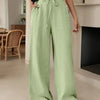 Relaxed Fit High Waist Lounge Pants in Light Pista Front View For Women | Littlebox India