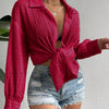 Relaxed Fit Shirt With Collar In Hot Pink Front View For Women | Littlebox India