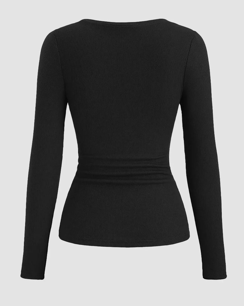 Round Neck Slim-Fit Long Sleeve Top – Littlebox India