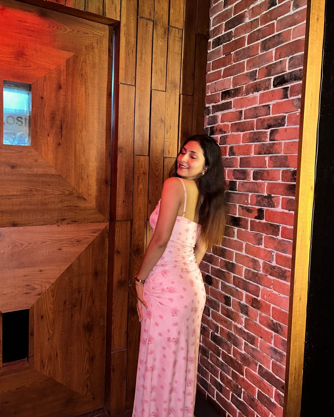 Customer photo 2 of Ruched Bodycon Dress With Floral Print And Spaghetti Straps