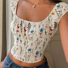 Ruched Slim Fit Short Sleeve Crop Top in Off White Front View for Women | Littlebox India