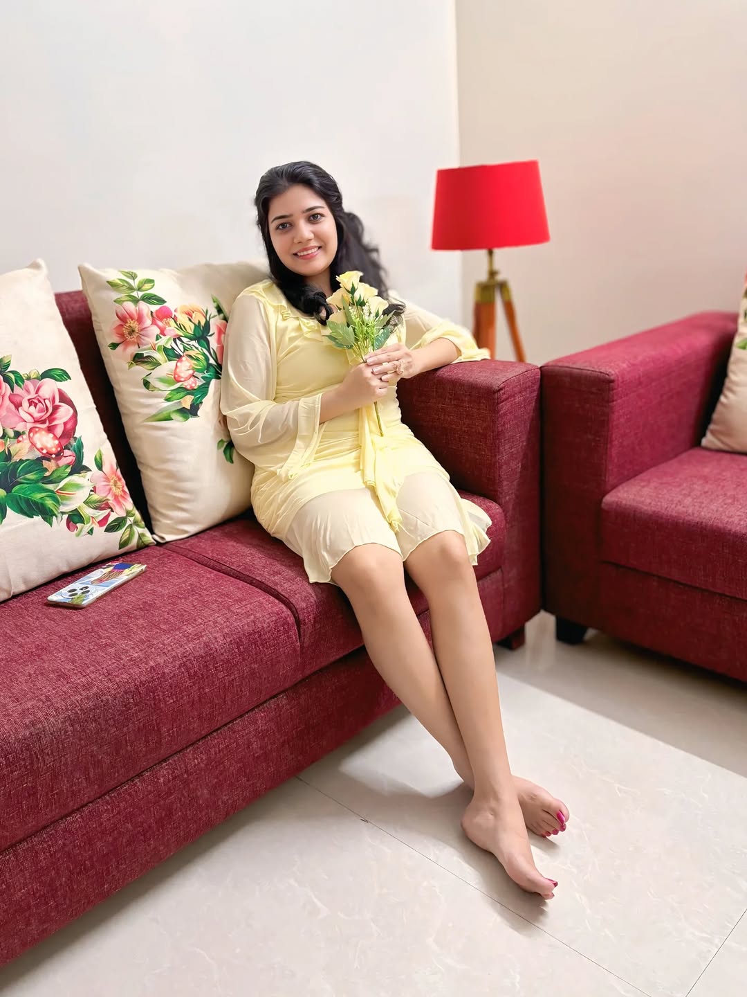 Customer photo 2 of Ruffled V Neck Tie Up Long Sleeve Mini Dress in French Vanilla