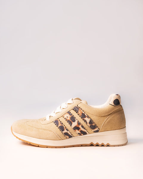 Multi Stripe Casual Trainers in Beige