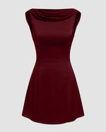 sachin and babi light blue dress Red Satin Cowl Neck Backless Mini Dress – Littlebox India