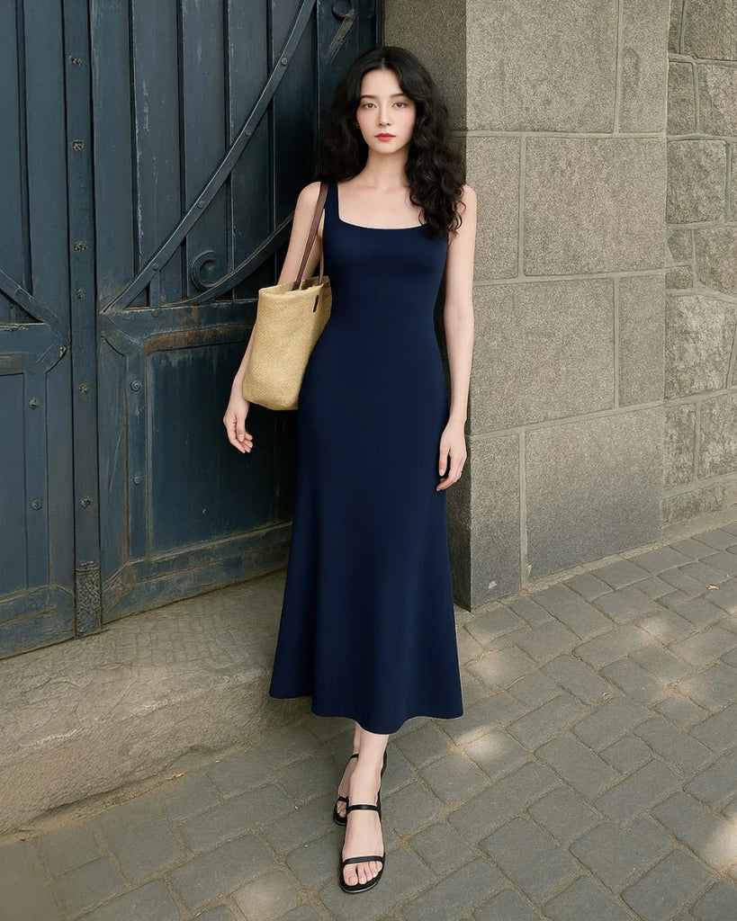 Navy Blue Backless Bodycon Dress - Littlebox India Navy Blue Backless Bodycon Dress - Littlebox India