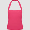 Sleek Fit Halter Neck Top In Hot Pink Front View For Women | Littlebox India