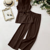 Sleeveless Coco Vest & Trouser Co-Ord Front View For Women | Littlebox India