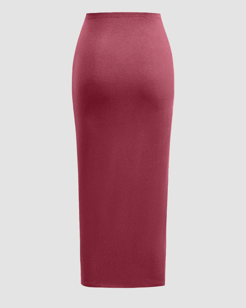 Back view of a midi skirt