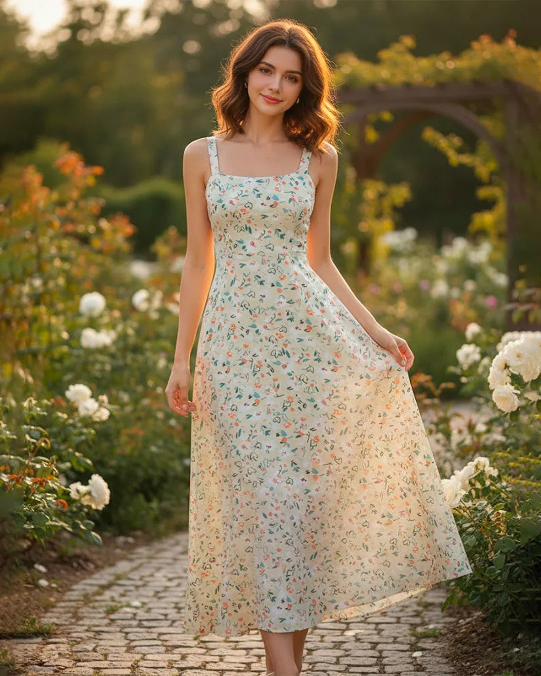 slim fit dress slacks Perfectly You Fuchsia Ditzy Floral Fit & Flare Maxi Dress main image 1