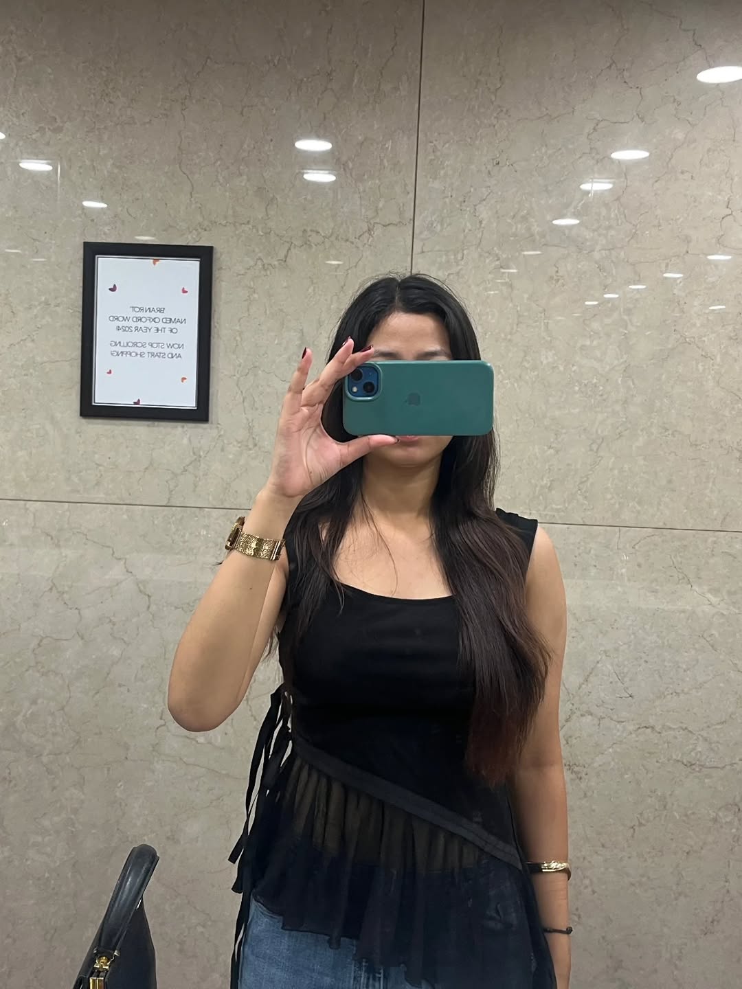 Customer photo 1 of Sleeveless Square Neck Side Tie Ruffle Top in Black
