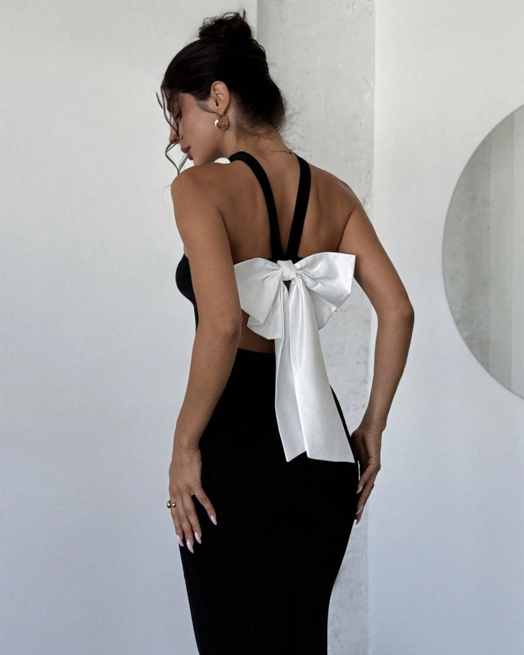 Slim Fit Backless Bow Tie Sexy Dress