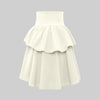 Solid Color Criss Cross Strap Ruffle Skirt In Cream Front View For Women | Littlebox India